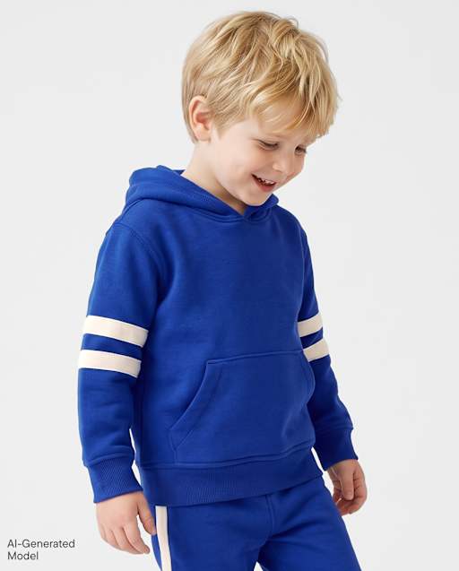 Baby And Toddler Boys Varsity Stripe Premium Fleece Hoodie