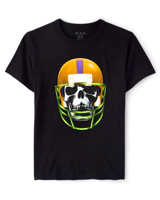 Boys Halloween Skeleton Helmet Graphic Tee