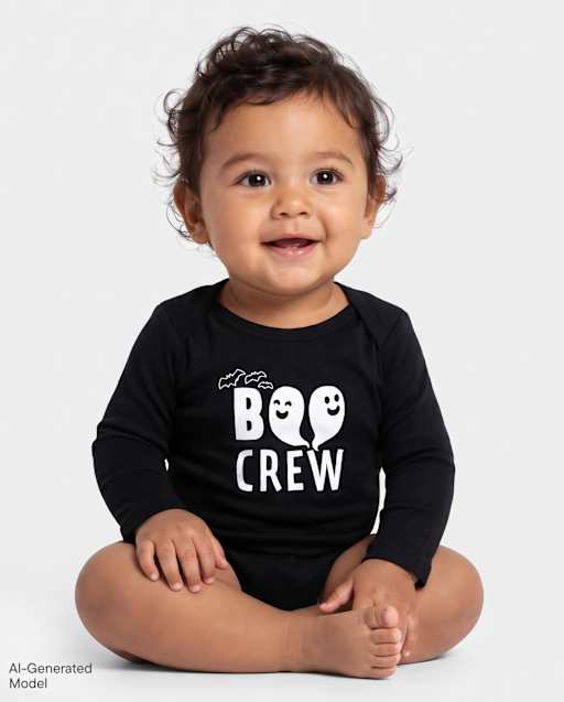 Baby Matching Family Glow Halloween Boo Crew Graphic Bodysuit