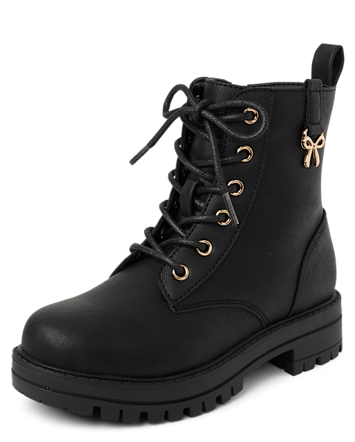 Girls Charm Combat Boots