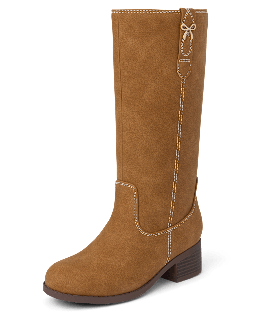 Girls Low Heel Tall Boots