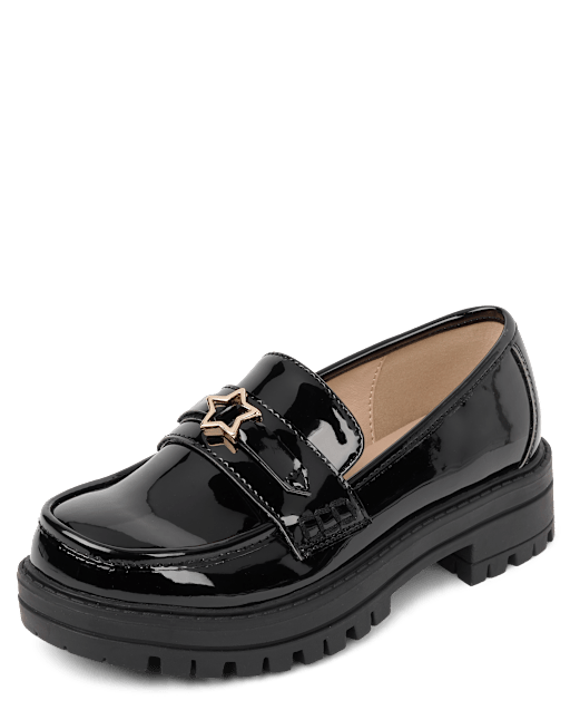 Girls Star Buckle Loafers