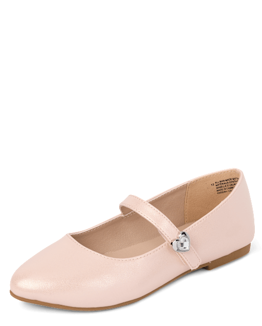 Girls Heart Stud Ballet Flats