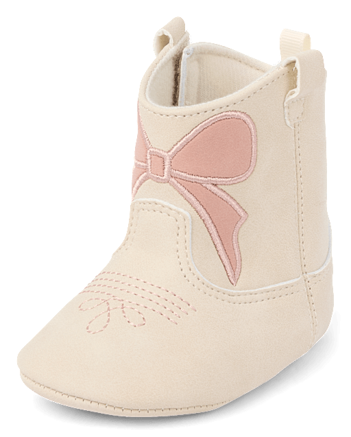 Baby Girls Embroidered Bow Cowgirl Boots