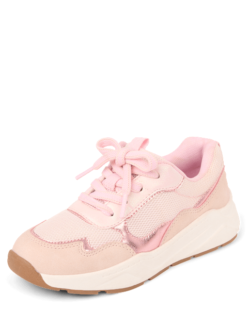 Girls Metallic Colorblock Running Sneakers