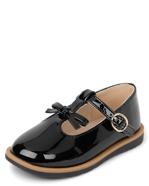 Toddler Girls Bow T-Strap Mary Jane Shoes