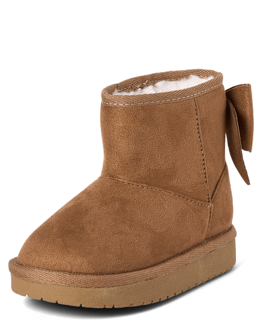 Toddler Girls Bow Teddy Boots