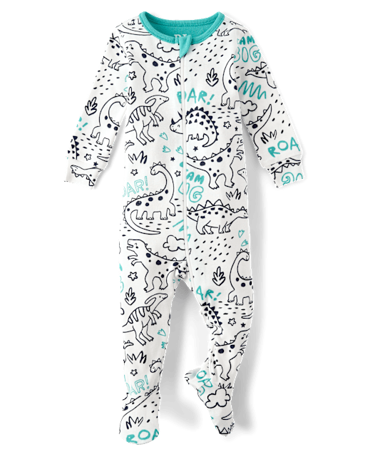Baby And Toddler Dino Snug Fit Cotton Footed One Piece Pajamas