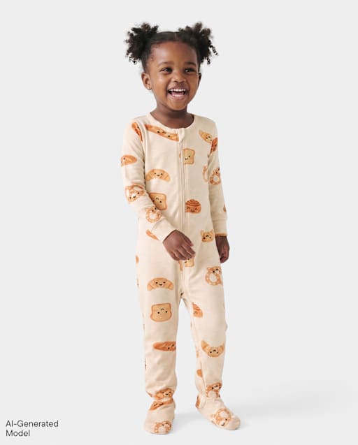 Baby And Toddler Food Snug Fit Footed One Piece Pajamas - Super Soft
