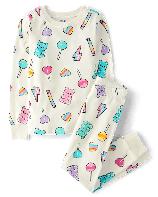 Girls Candy Snug Fit Cotton PajamasÂ