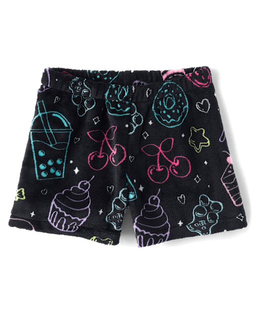 Girls Food Pajama Shorts - Cozy Fleece