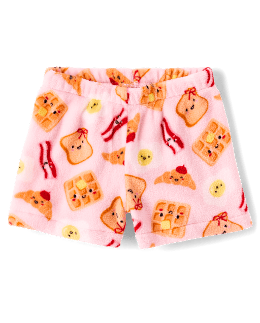 Girls Breakfast Pajama Shorts - Cozy Fleece