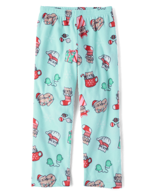 Girls Christmas Cats Dream Fleece Pajama Pants
