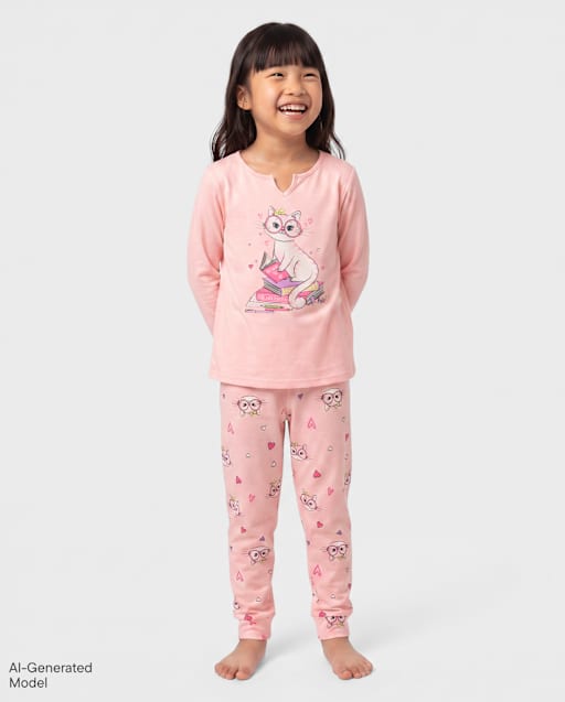 Girls Cat Books Pajamas