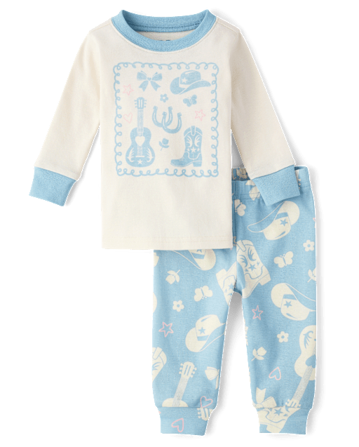 Baby And Toddler Girls Western Snug Fit Cotton Pajamas