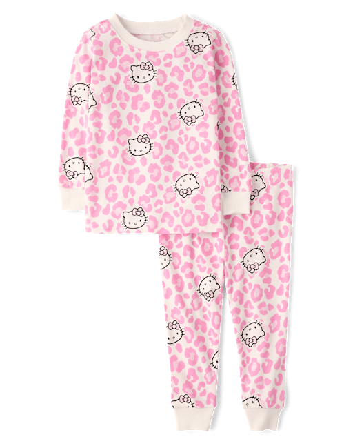 Toddler Girls Hello Kitty® Leopard Snug Fit Cotton Pajamas
