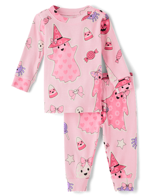 Baby And Toddler Girls Glow Ghost Snug Fit Cotton Pajamas