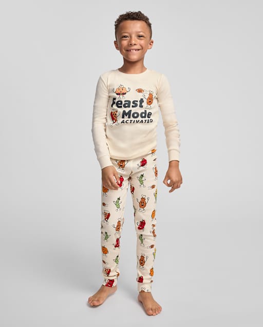 Kids Matching Family Feast Mode Activated Snug Fit Cotton Pajamas