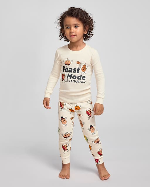 Baby And Toddler Thanksgiving Feast Mode Snug Fit Cotton Pajamas