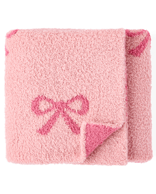 Baby Girls Bow Chenille Cozy Blanket