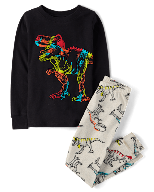 Boys Dino Snug Fit Cotton PajamasÂ