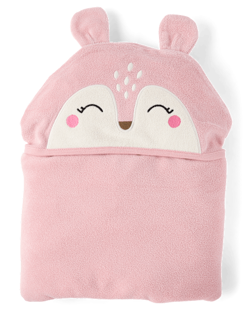 Baby Girls Embroidered Deer Hooded Towel