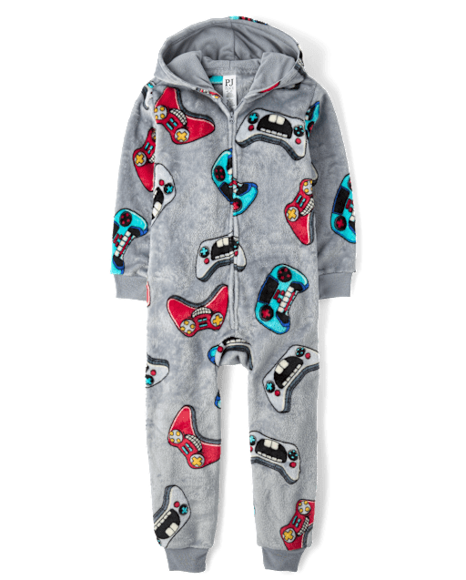 Boys Video Game One Piece Pajamas - Cozy Fleece