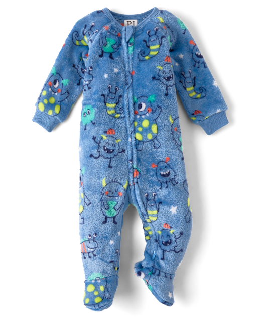 Baby And Toddler Boys Monster Footed One Piece Pajamas - Cozy Fleece