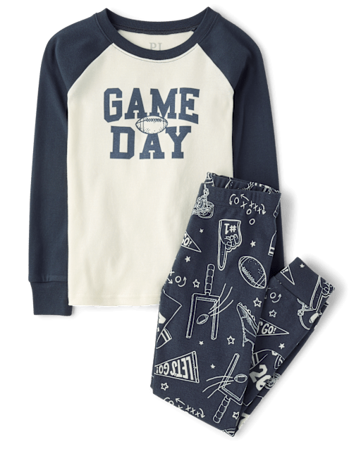 Boys Game Day Football Snug Fit Cotton Pajamas