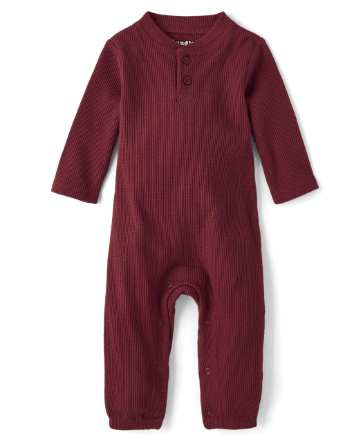 Baby Boys Thermal Henley Romper