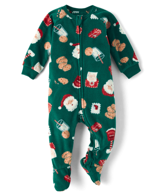 Baby And Toddler Matching Family Santa Letter Dream Fleece Footed One Piece Pajamas