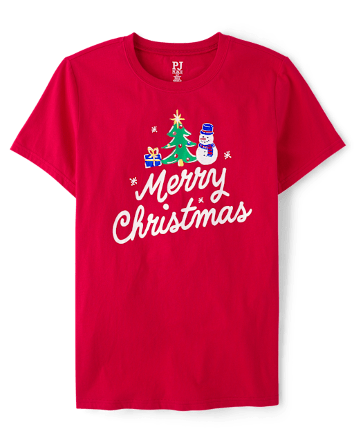 Adult Matching Family Merry Christmas Pajama Top