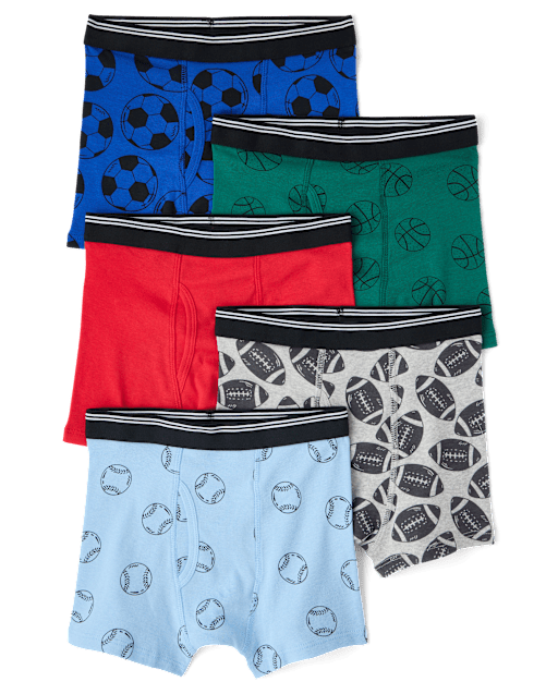 Boys Sport Boxer Brief Underwear 5-Pack