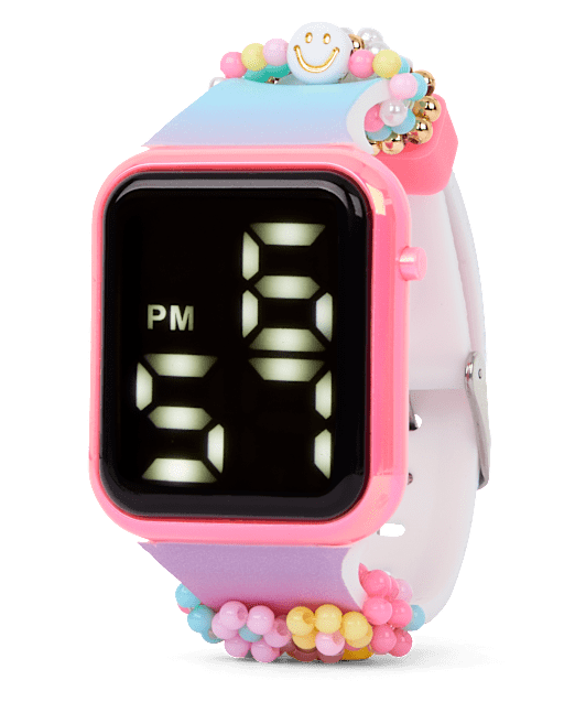 Girls Beaded Charm Digital Watch