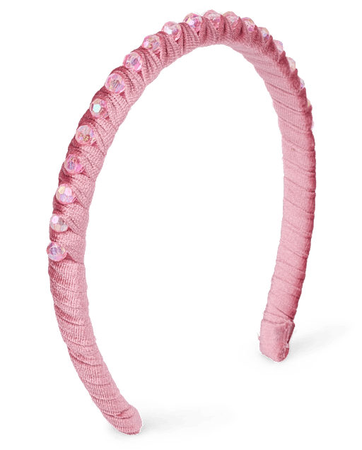 Girls Rhinestone Velour Headband
