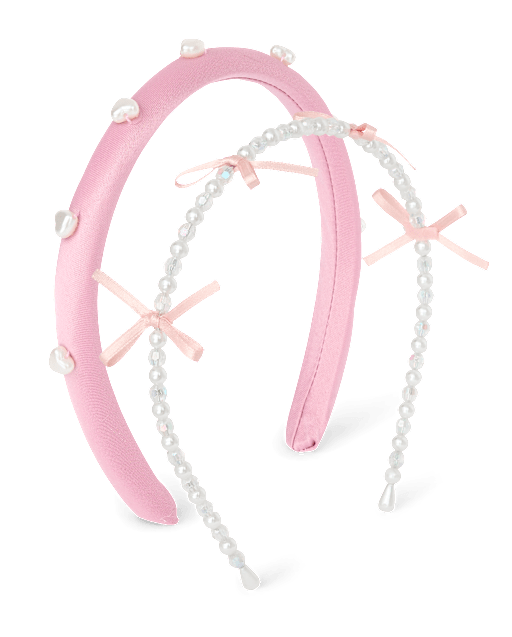 Girls Faux Pearl Headband 2-Pack