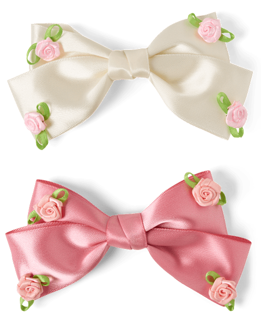 Girls Bow Rosette Hair Clip 2-Pack