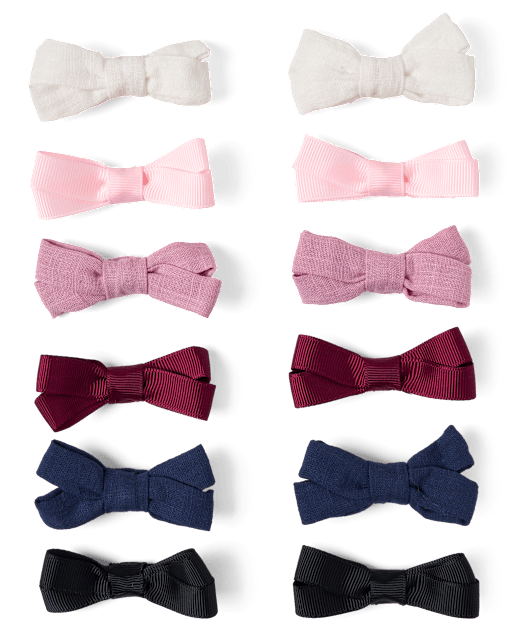 Toddler Girls Bow Hair Clip 12-Pack
