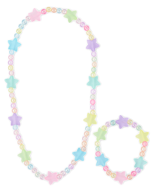 Girls Star Beaded 2-Piece Jewelry Set