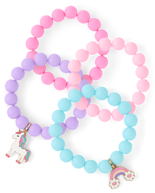 Girls Beaded Charm Bracelet 4-Pack