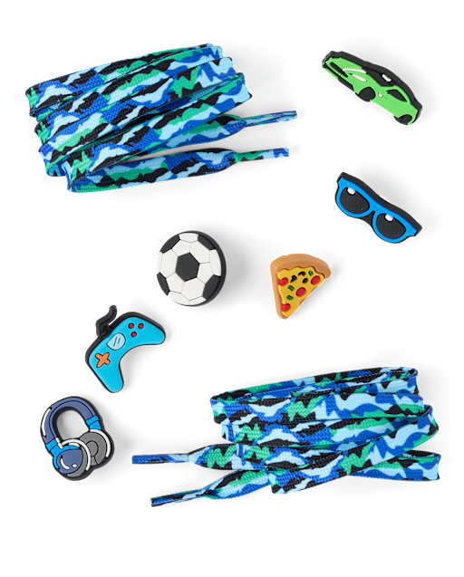 Boys Gamer Shoelace & Shoe Charm 7-Piece Set