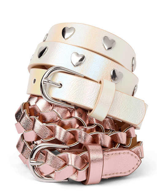 Girls Braided Belt 2-Pack