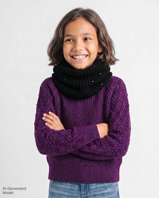 Cache-cou à paillettes pour filles