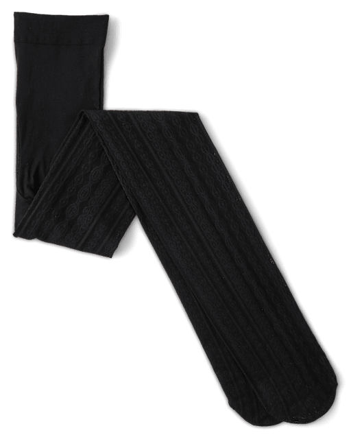 Girls Pointelle Lace Microfiber Tights