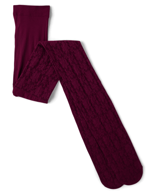 Girls Lace Microfiber Tights