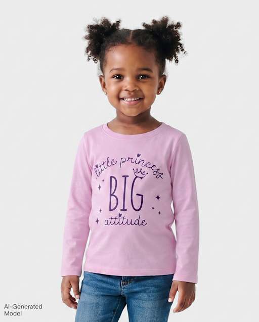 Baby And Toddler Girls Princess Graphic Tee
