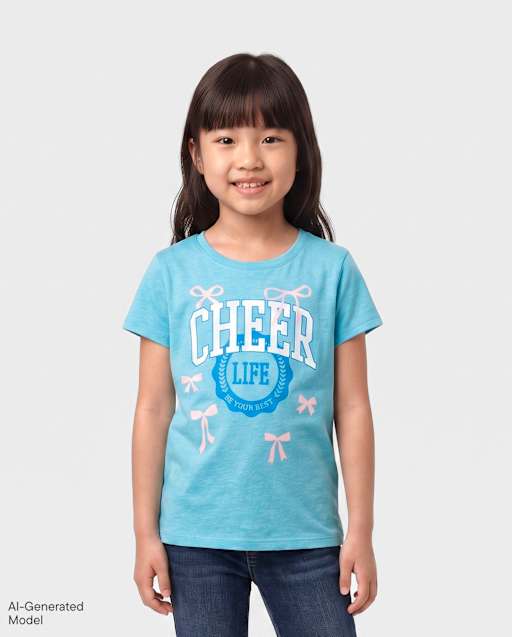 Girls Cheer Graphic Tee