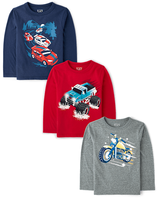 Baby And Toddler Boys Vehicle Graphic Tee 3-Pack