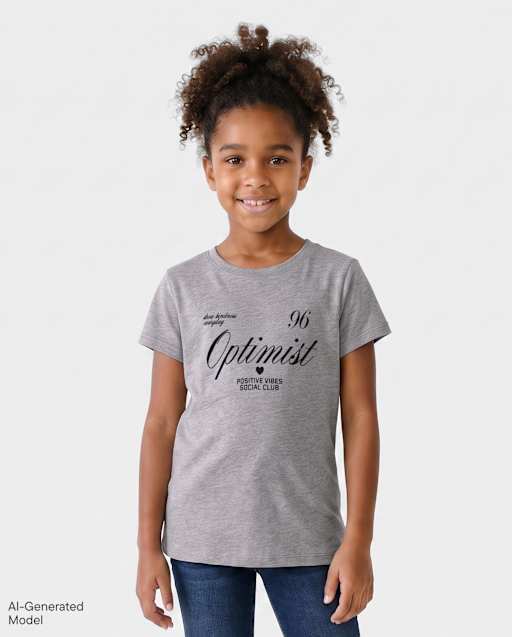 Girls Optimist Marled Graphic Tee