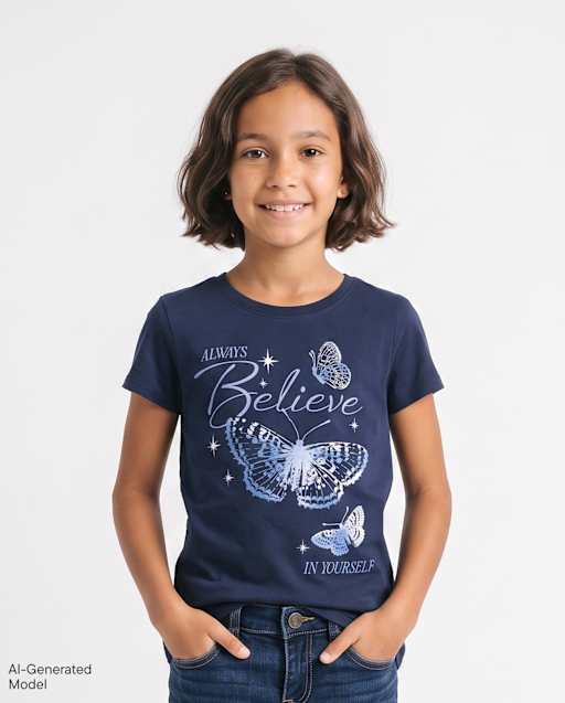 Girls Believe Butterfly Graphic Tee